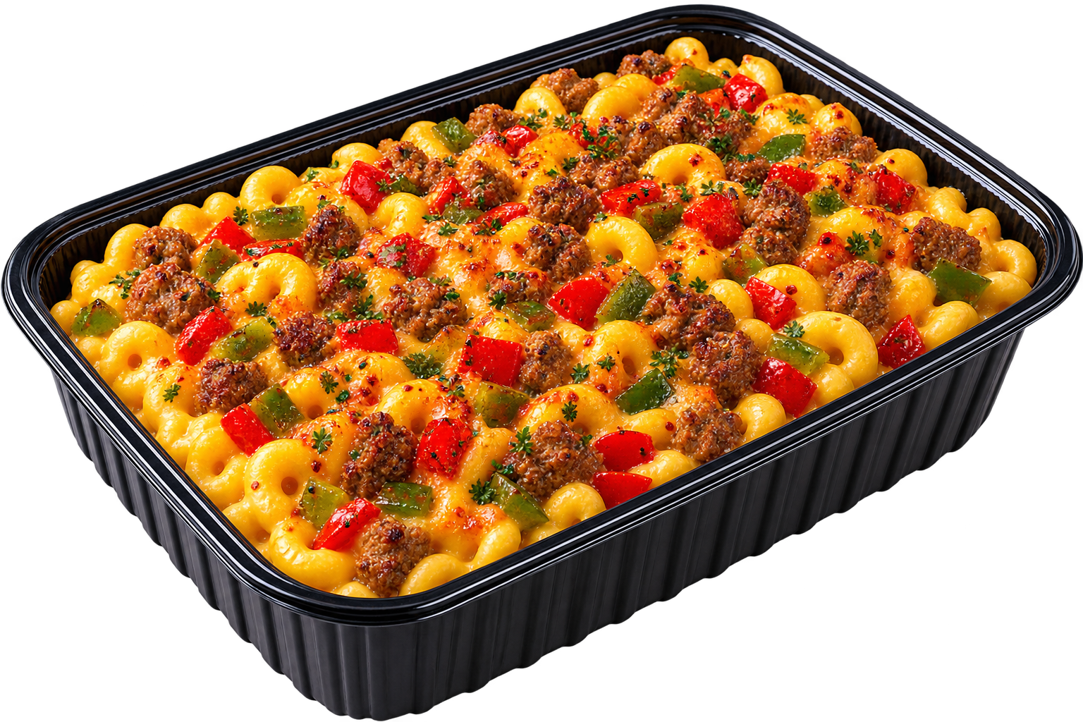 Chicago Spicy Sausage and Peppers family size with ground sausage, red peppers and green peppers